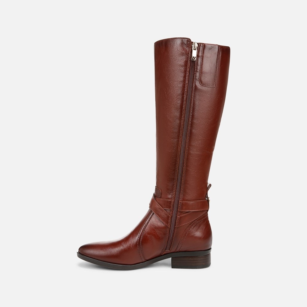 Naturalizer Rena 2 Narrow Calf Riding Boot - Deep Saddle Brown Leather