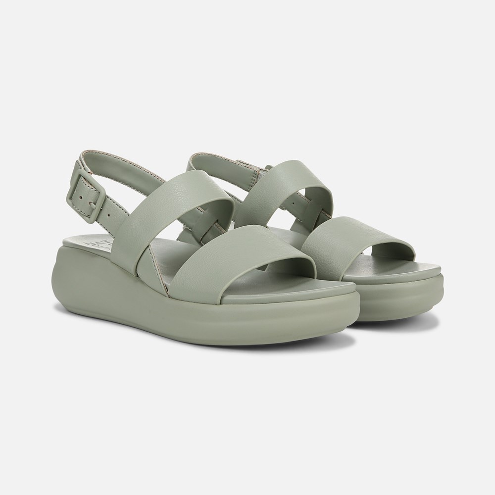 Naturalizer Coast Wedge Sandal - Pistachio Green Faux Leather
