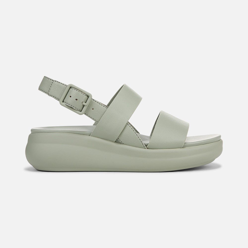 Naturalizer Coast Wedge Sandal - Pistachio Green Faux Leather