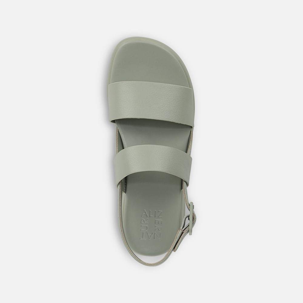 Naturalizer Coast Wedge Sandal - Pistachio Green Faux Leather