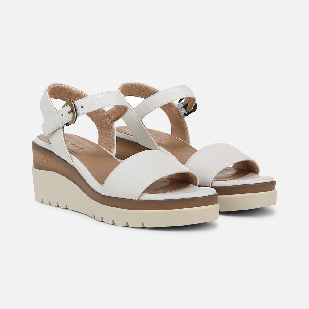 Naturalizer SOUL Graciela Wedge Sandal - White Faux Leather