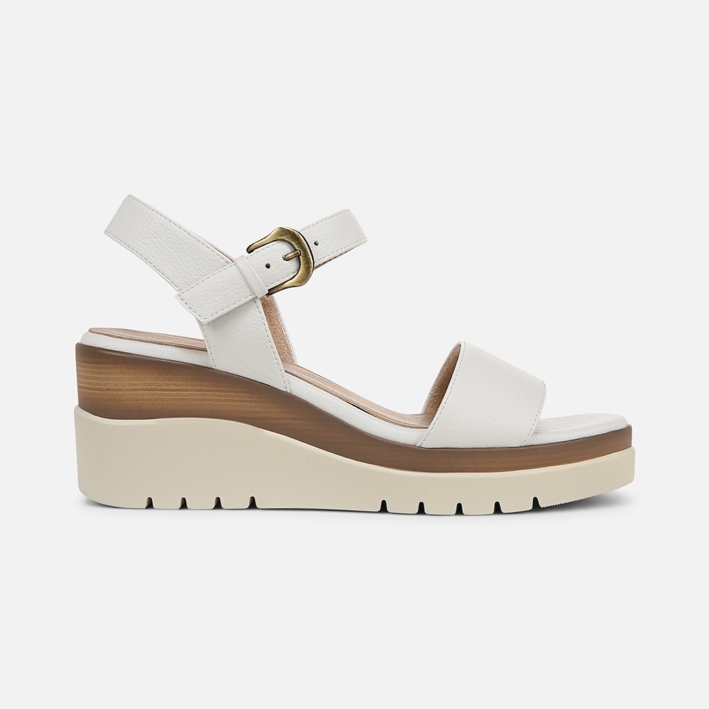 Naturalizer SOUL Graciela Wedge Sandal - White Faux Leather