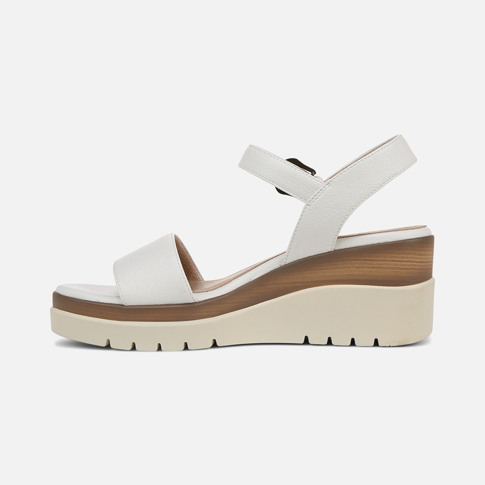 Naturalizer SOUL Graciela Wedge Sandal - White Faux Leather