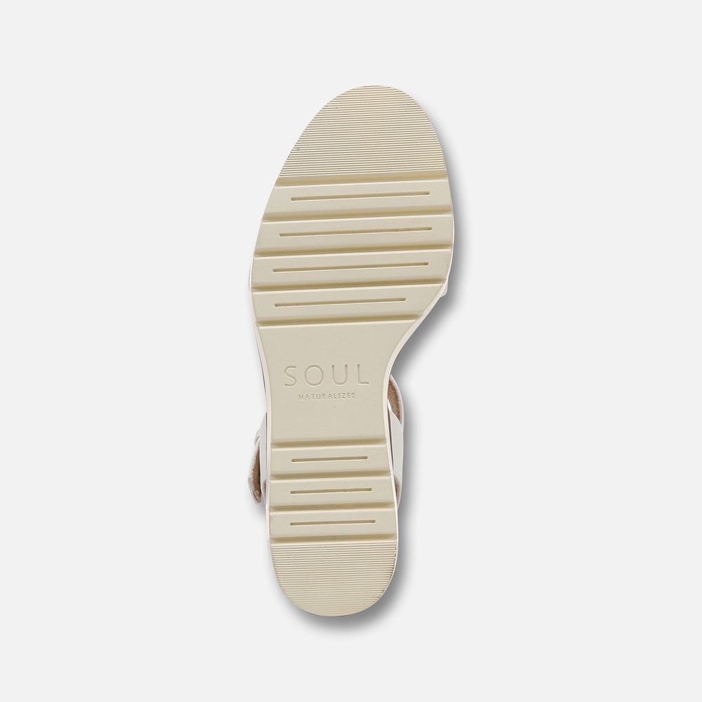 Naturalizer SOUL Graciela Wedge Sandal - White Faux Leather