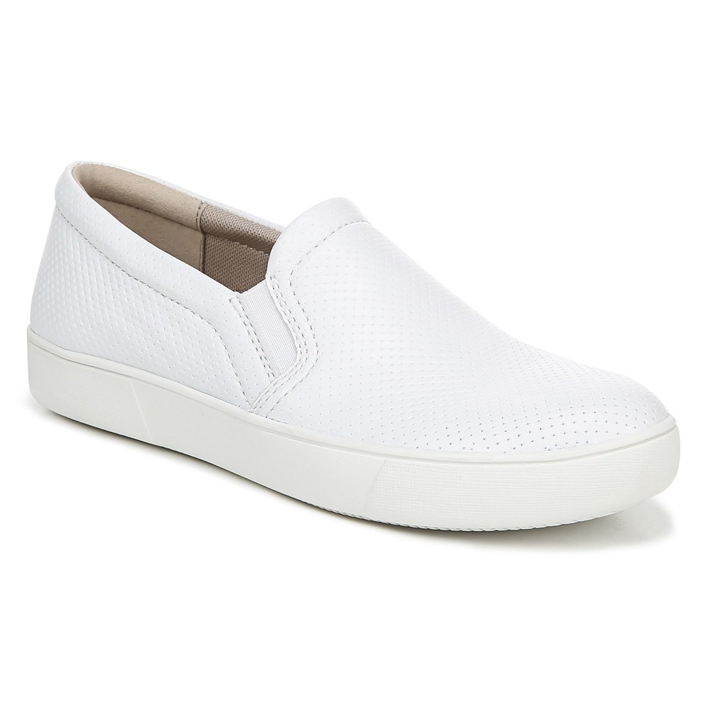 Naturalizer Marianne Slip On Sneaker - White Perforated Leather
