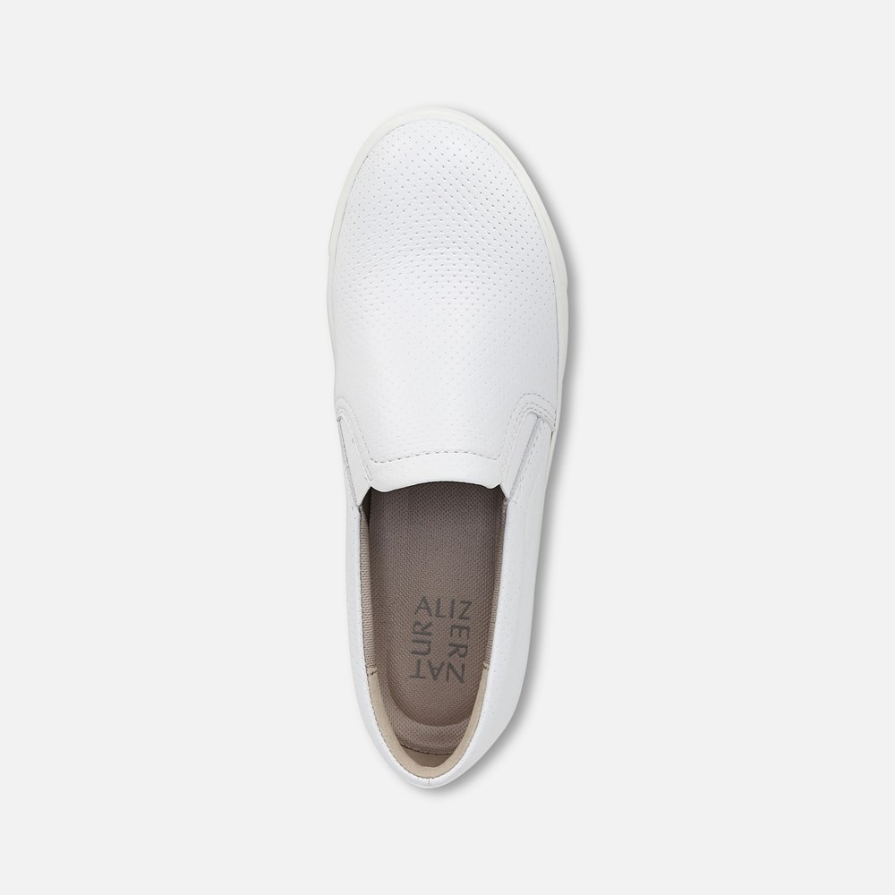Naturalizer Marianne Slip On Sneaker - White Perforated Leather