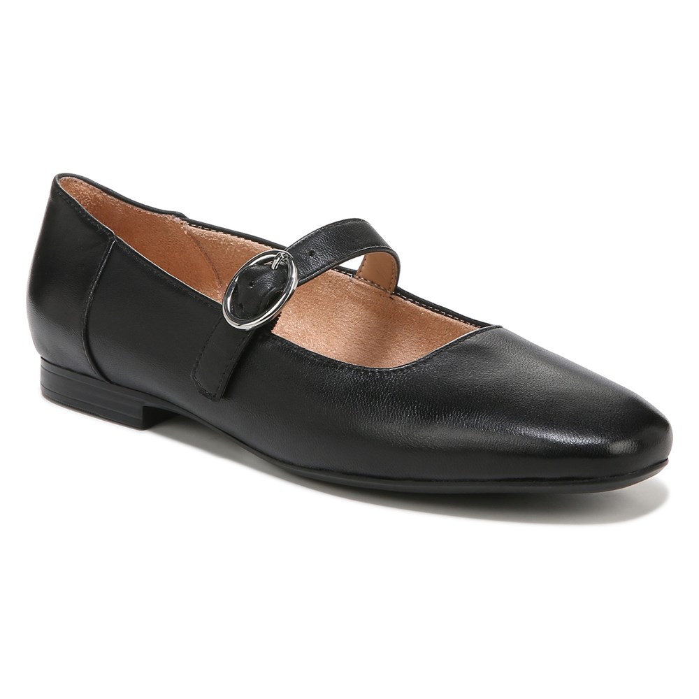 Naturalizer Kelly Mary Jane Flat - Black Leather