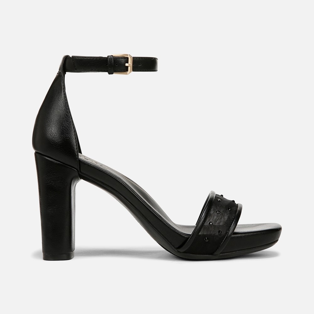 Naturalizer Joy Dress Sandal - Black Faux Leather \\u0026 Mesh