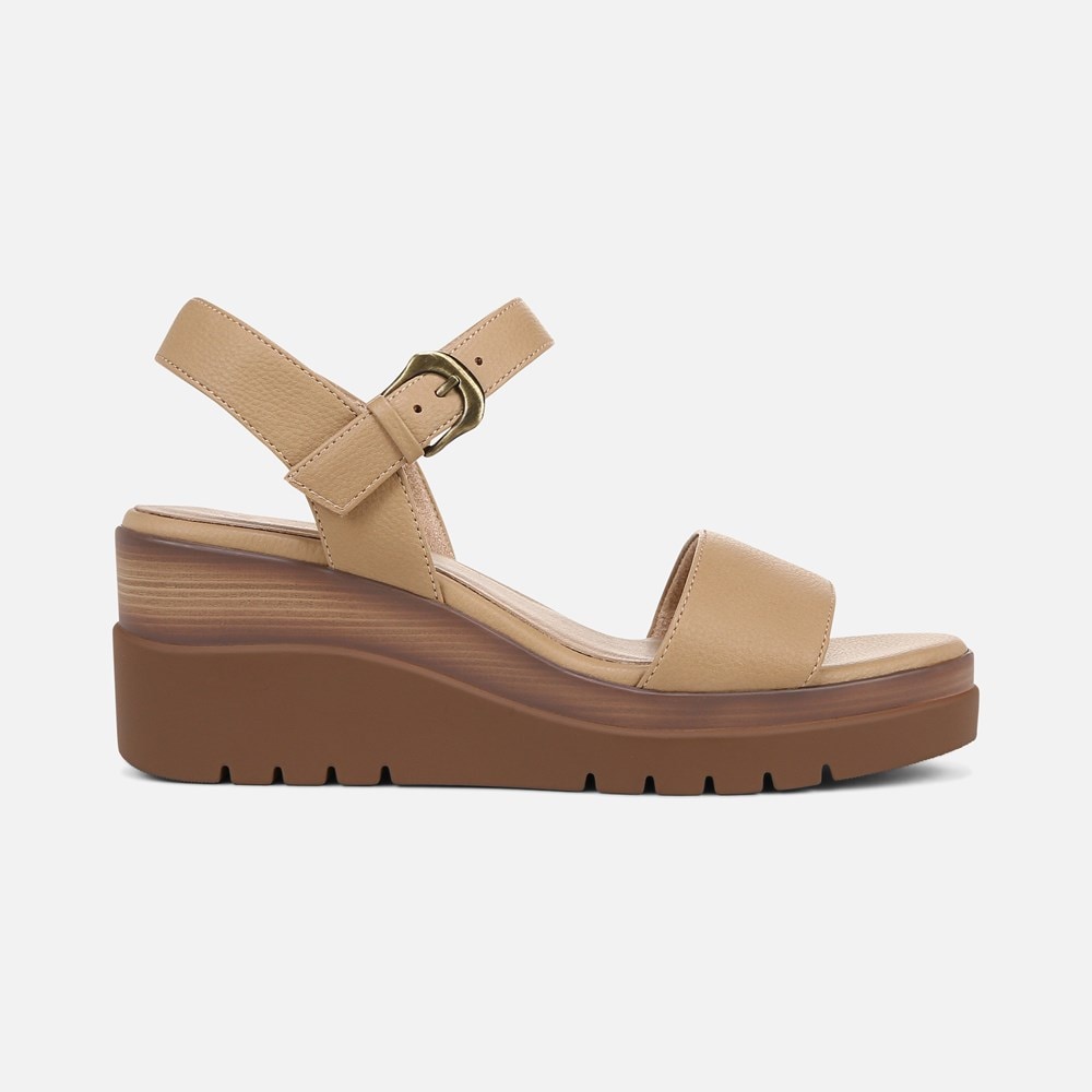 Naturalizer SOUL Graciela Wedge Sandal - Birch Tan Faux Leather