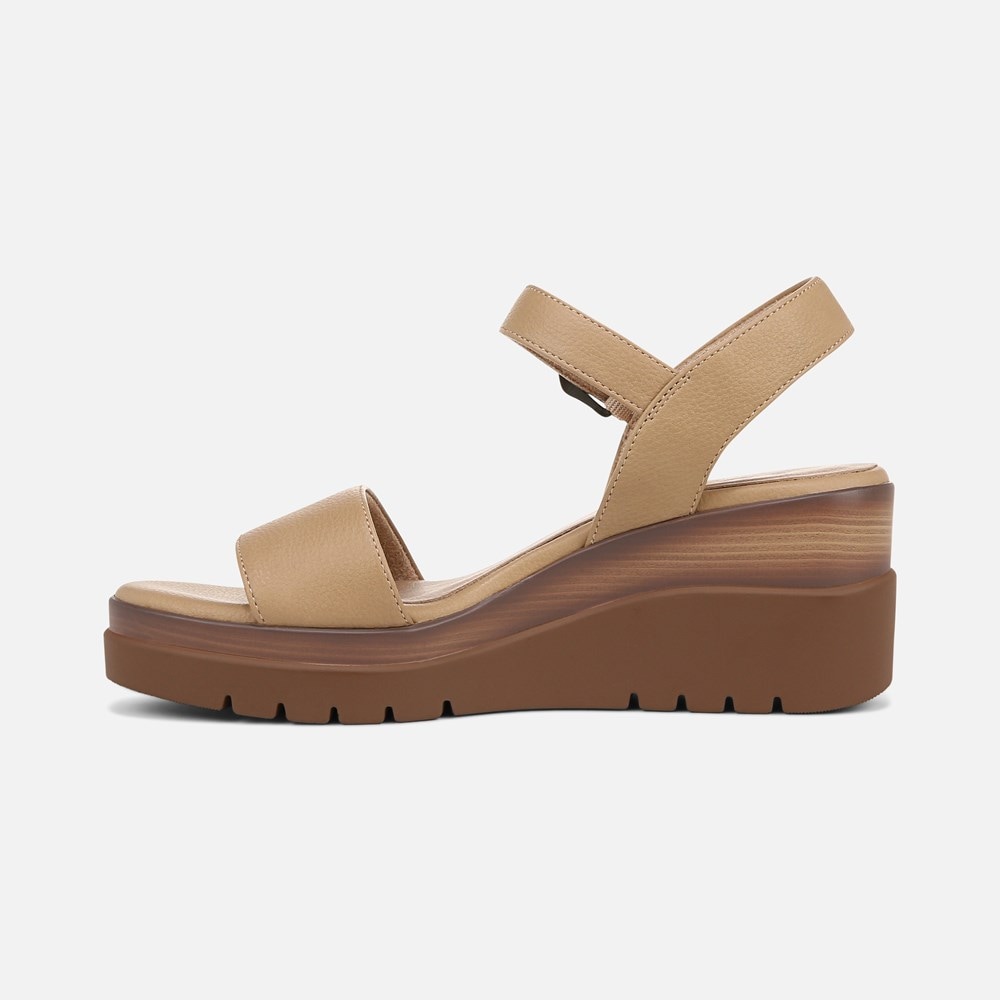 Naturalizer SOUL Graciela Wedge Sandal - Birch Tan Faux Leather