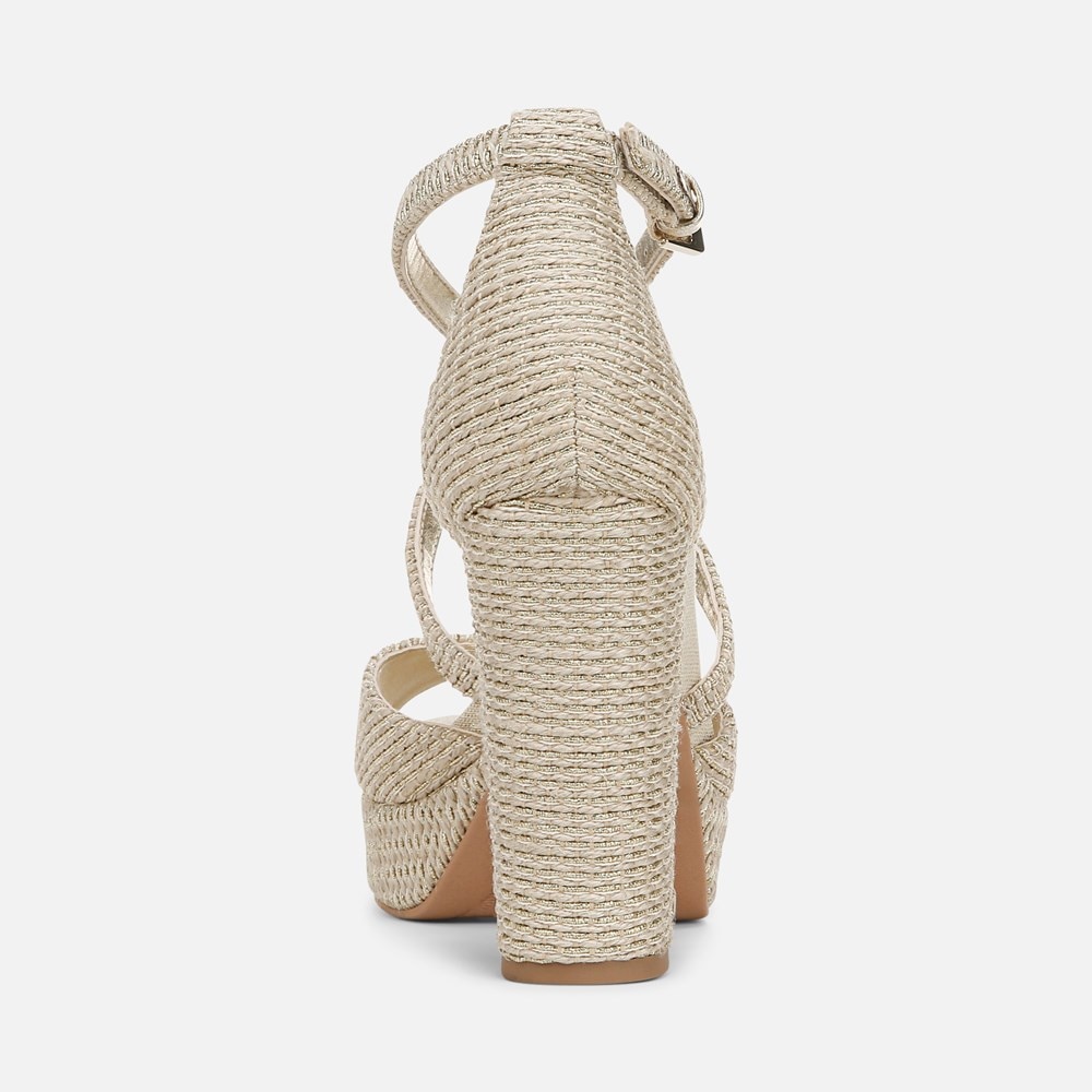Naturalizer Melody Dress Sandal - Light Tan Metallic Woven Fabric