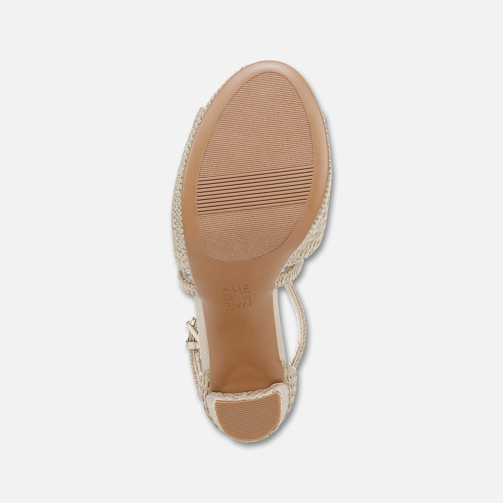 Naturalizer Melody Dress Sandal - Light Tan Metallic Woven Fabric
