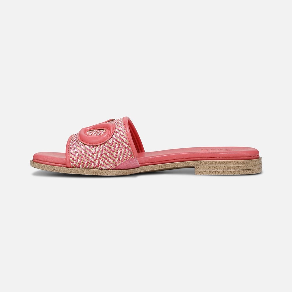 Naturalizer Genevieve Slide Sandal - Sunset Coral Pink Woven Leather