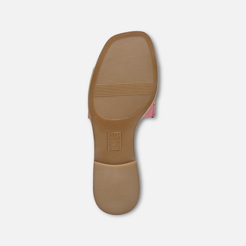 Naturalizer Genevieve Slide Sandal - Sunset Coral Pink Woven Leather