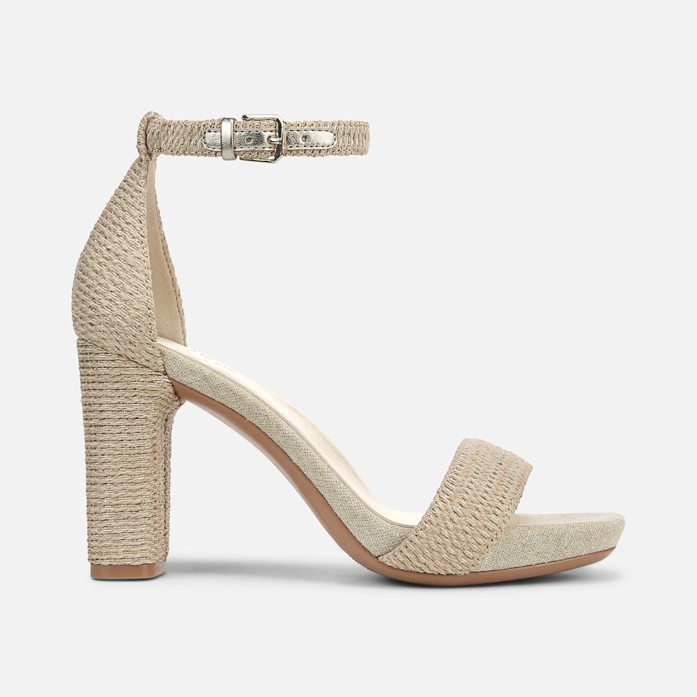 Naturalizer Joy Dress Sandal - Natural Gold Woven Fabric