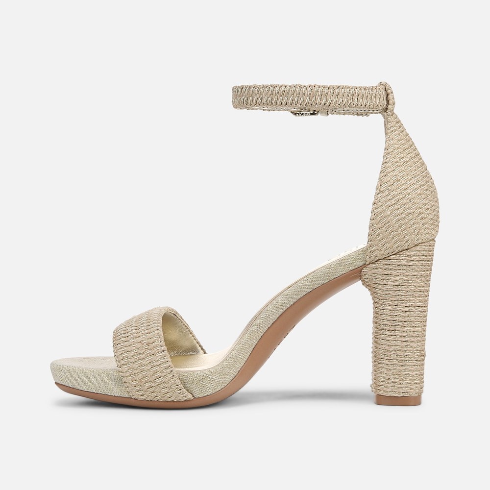 Naturalizer Joy Dress Sandal - Natural Gold Woven Fabric