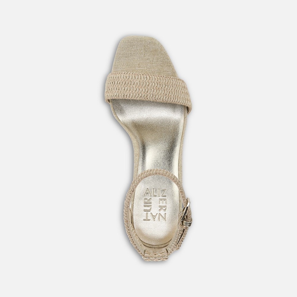 Naturalizer Joy Dress Sandal - Natural Gold Woven Fabric