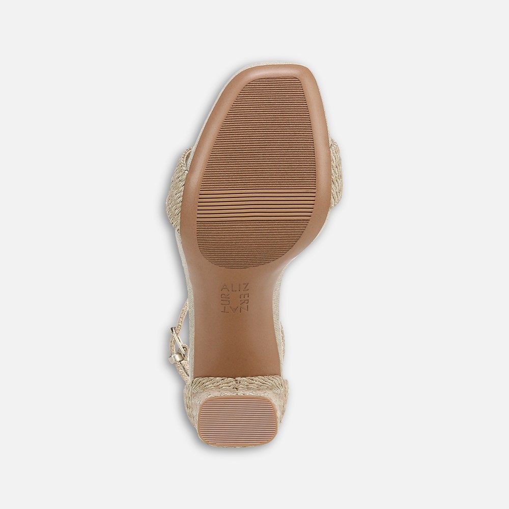 Naturalizer Joy Dress Sandal - Natural Gold Woven Fabric