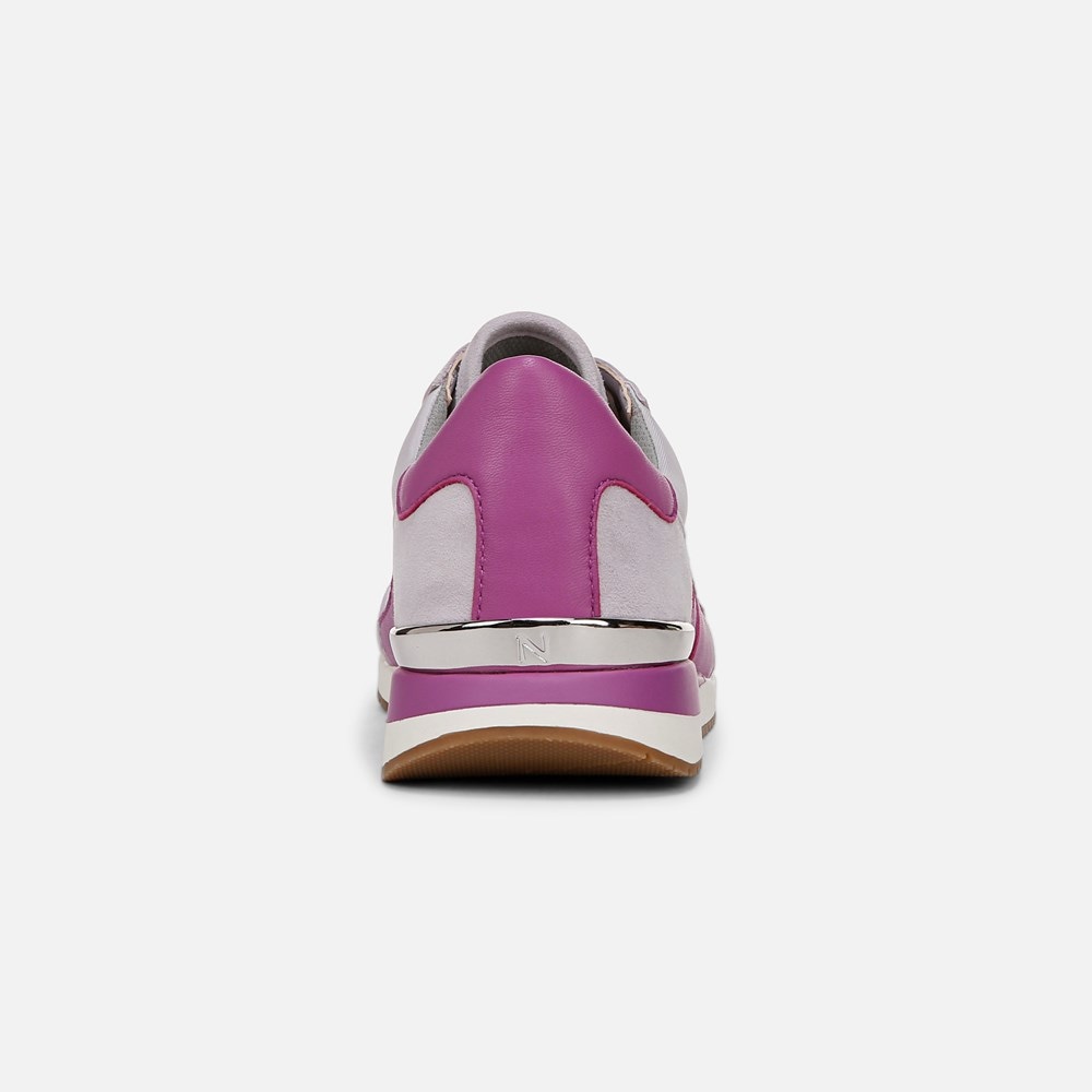 Naturalizer Lorena Lace Up Sneaker - Iced Lilac Fabric \\u0026 Suede