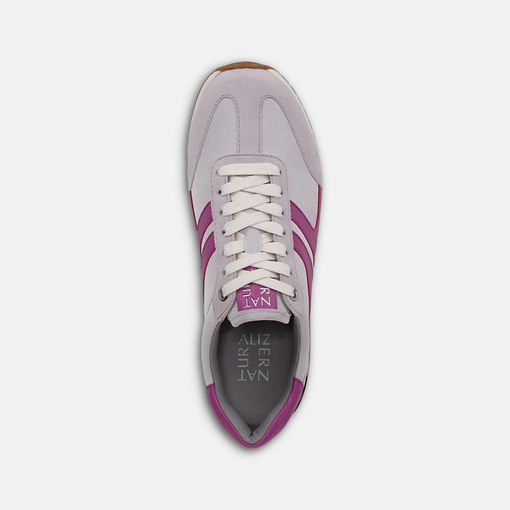 Naturalizer Lorena Lace Up Sneaker - Iced Lilac Fabric \\u0026 Suede
