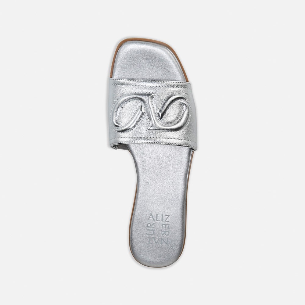 Naturalizer Genevieve Slide Sandal - Silver Leather