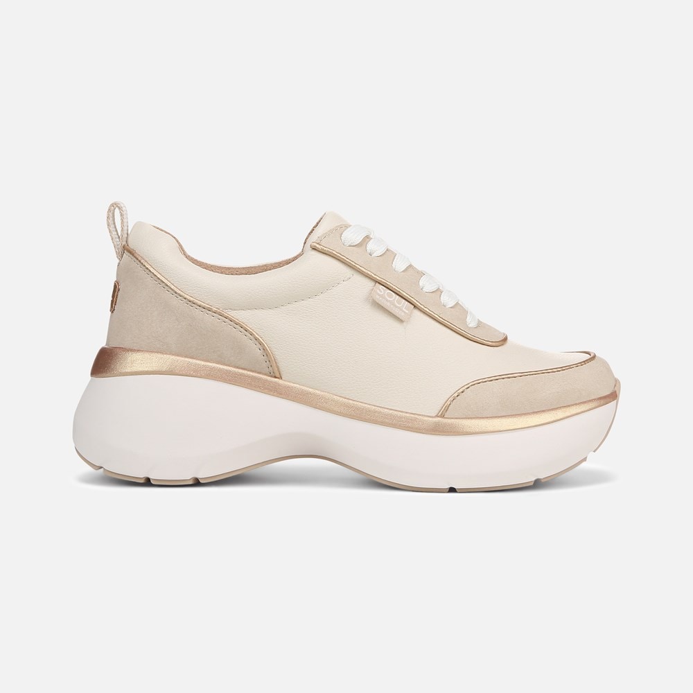 Naturalizer SOUL Roquel Lace Up Sneaker - Porcelain Faux Nubuck
