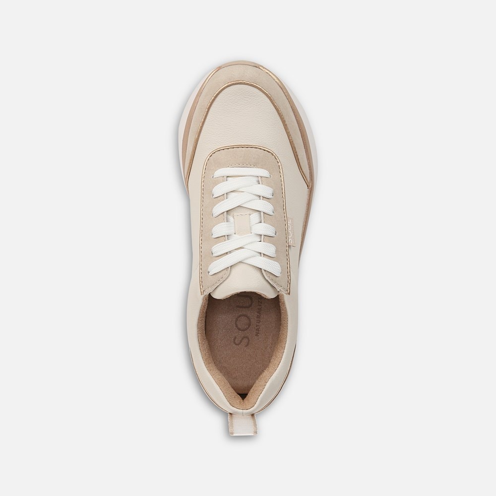 Naturalizer SOUL Roquel Lace Up Sneaker - Porcelain Faux Nubuck
