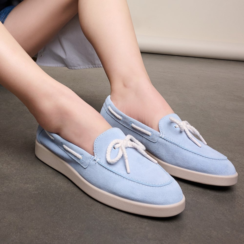 Naturalizer Keel Boat Shoe - Ice Blue Suede