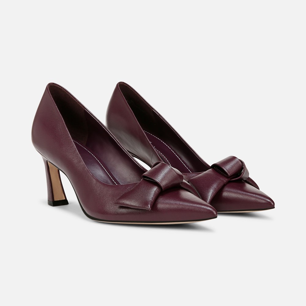 Naturalizer 27 EDIT Emery Bow Pump - Deep Plum Purple Leather