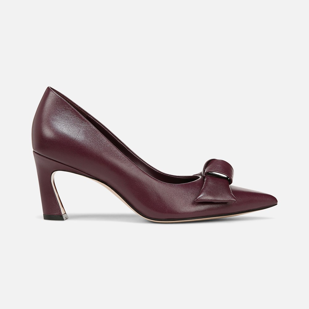 Naturalizer 27 EDIT Emery Bow Pump - Deep Plum Purple Leather