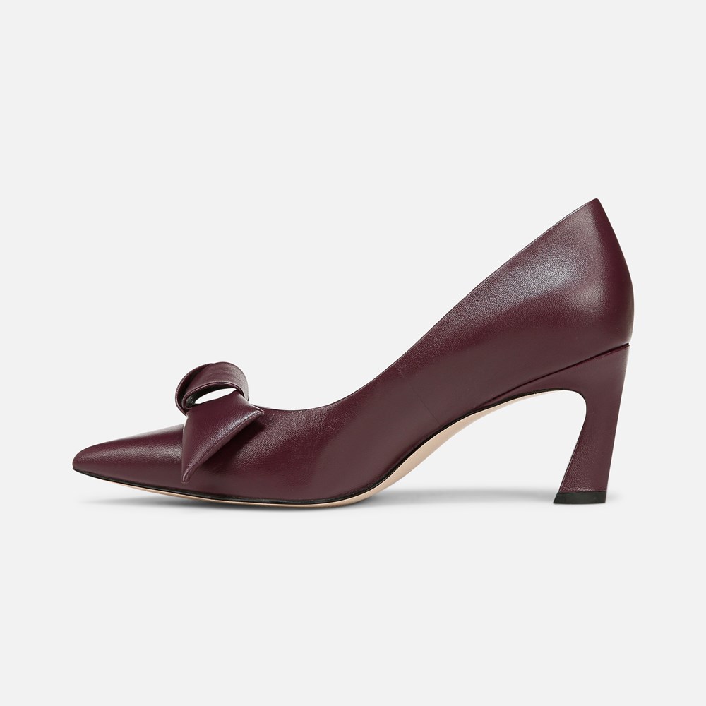 Naturalizer 27 EDIT Emery Bow Pump - Deep Plum Purple Leather