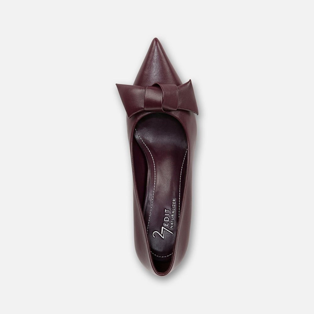 Naturalizer 27 EDIT Emery Bow Pump - Deep Plum Purple Leather