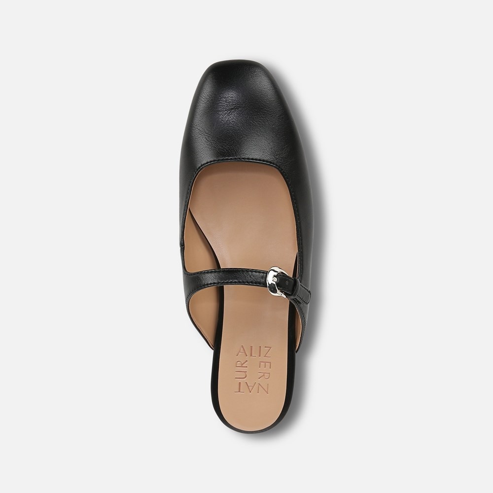 Naturalizer Apple Mary Jane Mule - Black Faux Leather