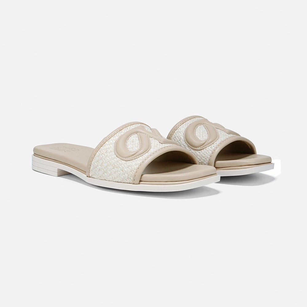 Naturalizer Genevieve Slide Sandal - Coastal Tan Woven Fabric