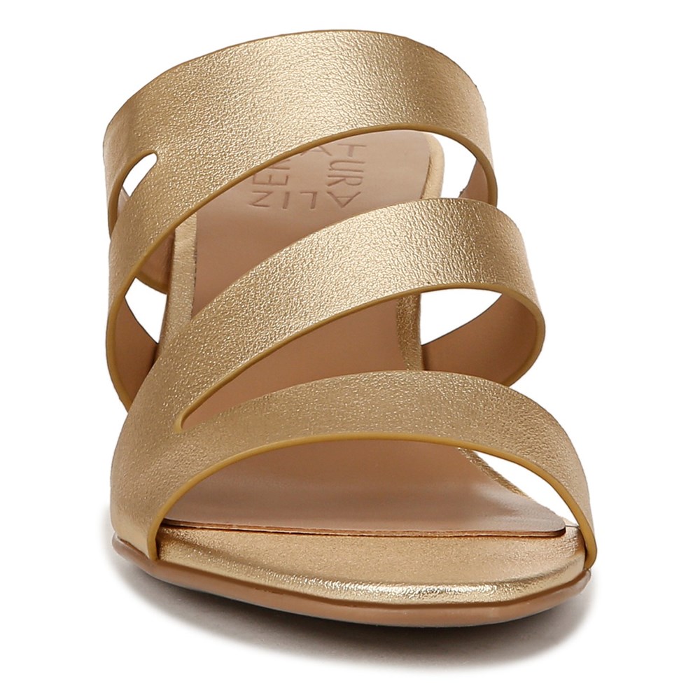 Naturalizer Beaming Slide Sandal - Dark Gold Faux Leather