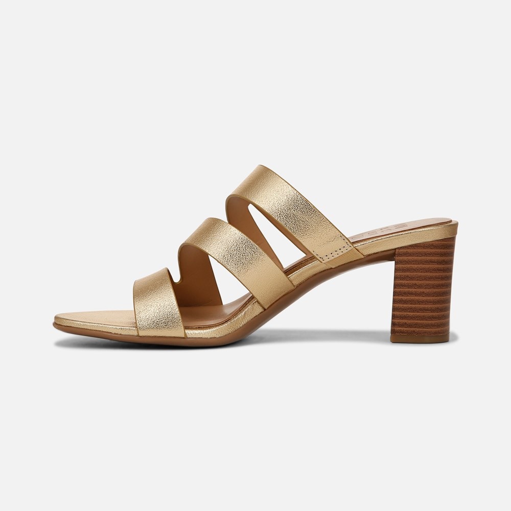 Naturalizer Beaming Slide Sandal - Dark Gold Faux Leather