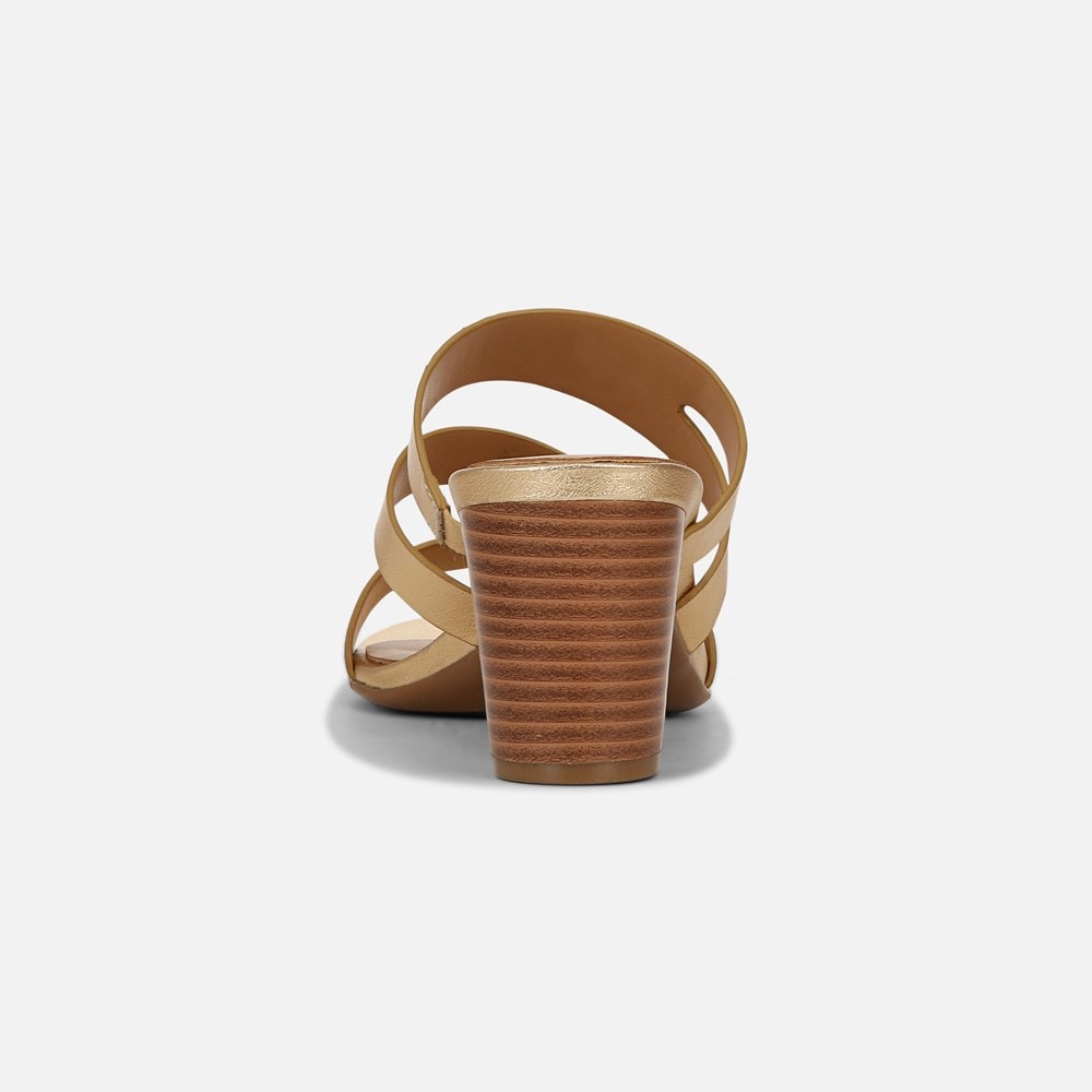 Naturalizer Beaming Slide Sandal - Dark Gold Faux Leather