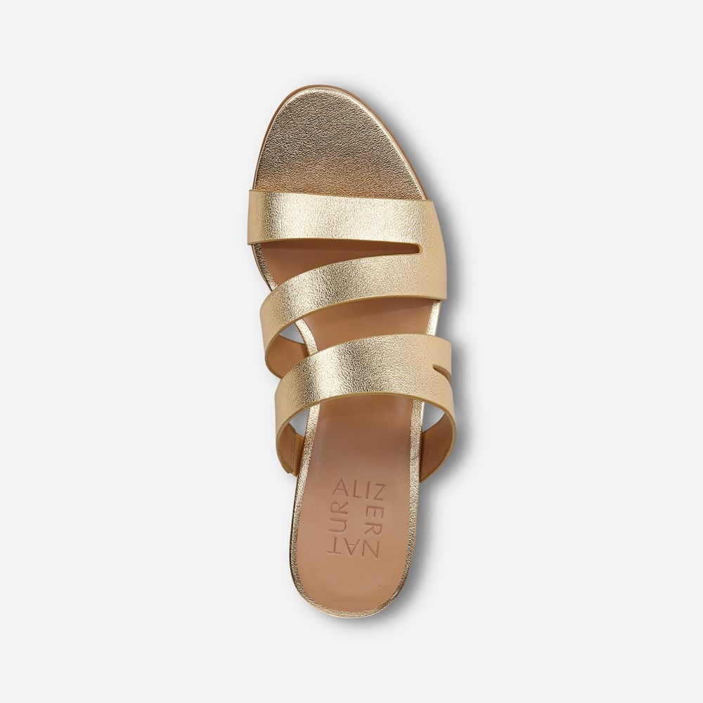 Naturalizer Beaming Slide Sandal - Dark Gold Faux Leather