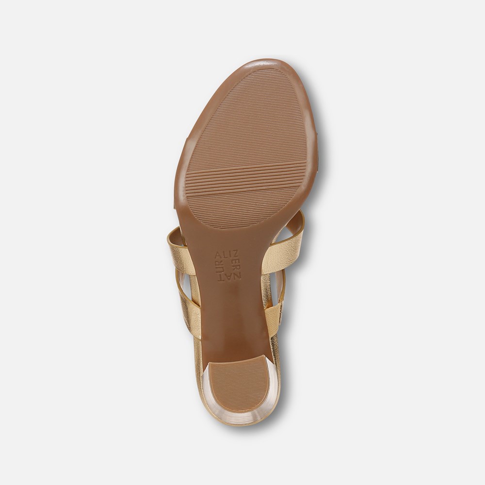 Naturalizer Beaming Slide Sandal - Dark Gold Faux Leather