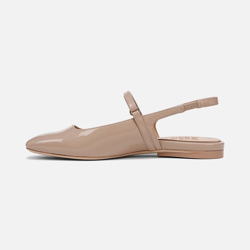 Naturalizer Connie Mary Jane Slingback Flat - Warm Taupe Patent Faux Leather