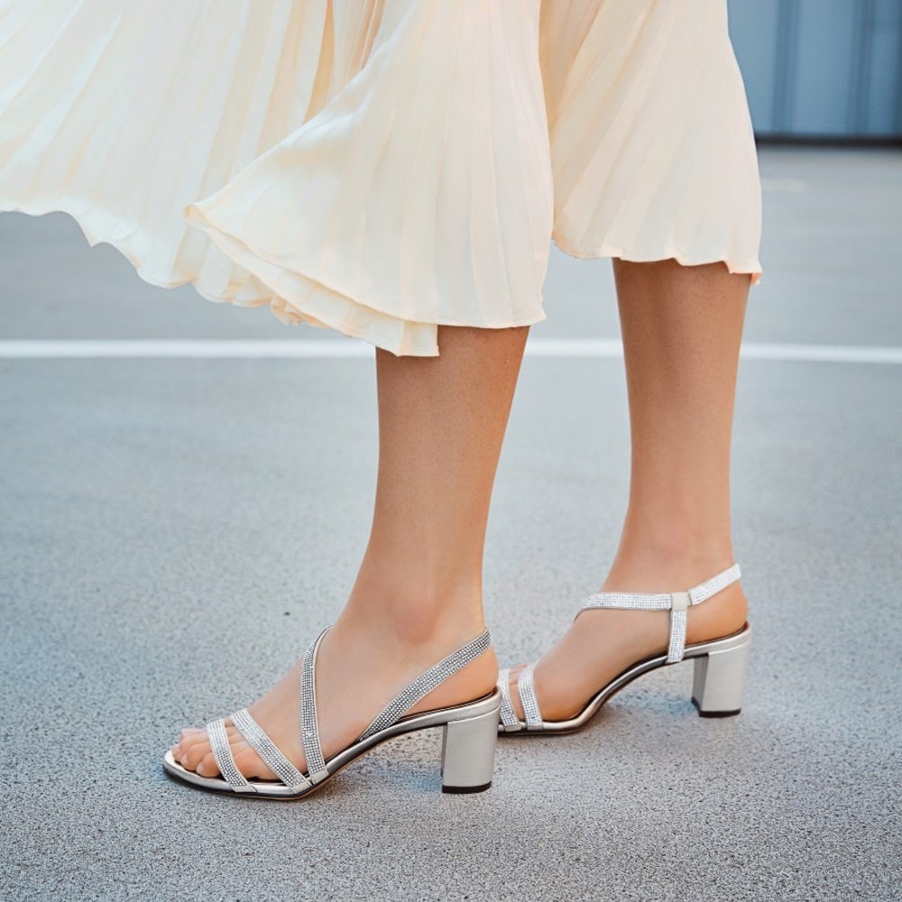 Naturalizer Vanessa Dress Sandal - White Satin Fabric