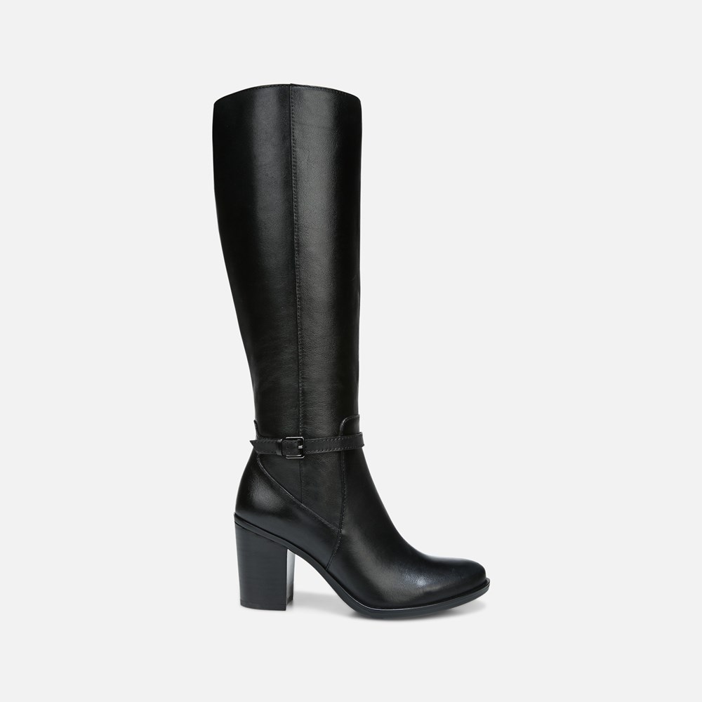 Naturalizer Kalina Wide Calf Knee High Boot - Black Leather