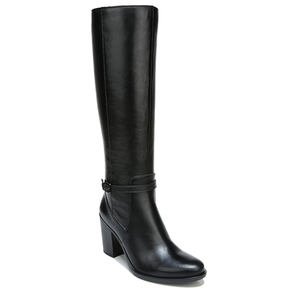 Naturalizer Kalina Wide Calf Knee High Boot - Black Leather