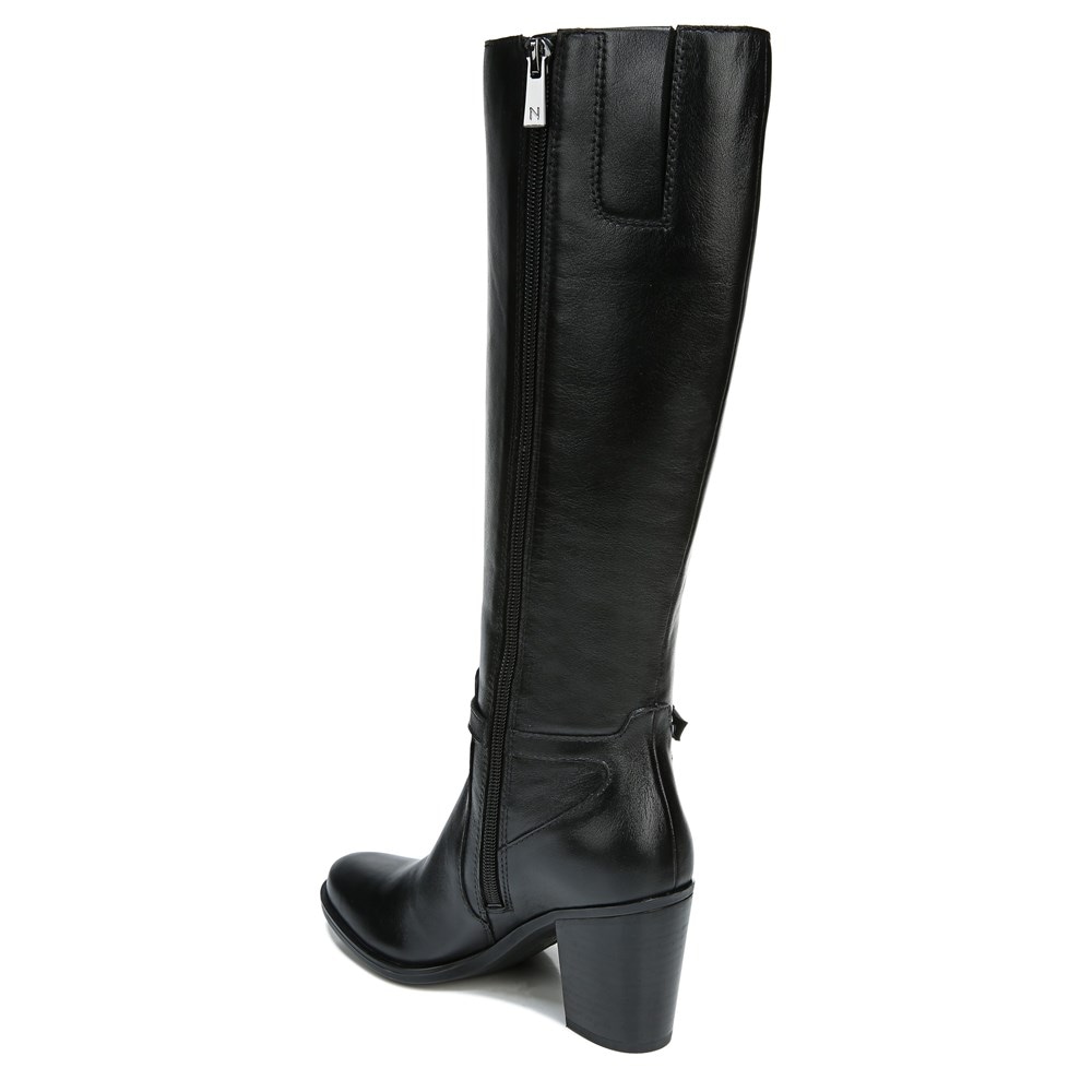 Naturalizer Kalina Wide Calf Knee High Boot - Black Leather