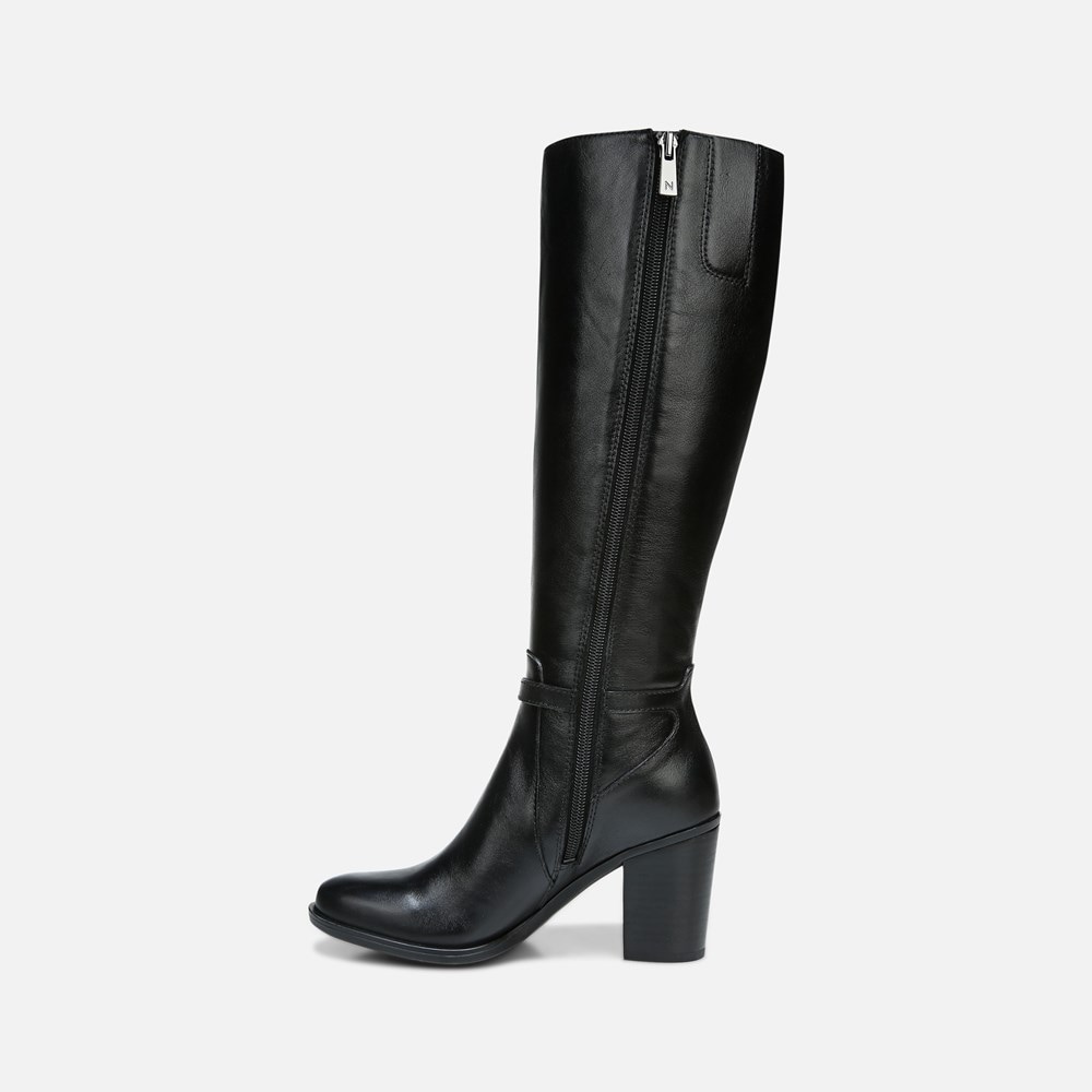 Naturalizer Kalina Wide Calf Knee High Boot - Black Leather