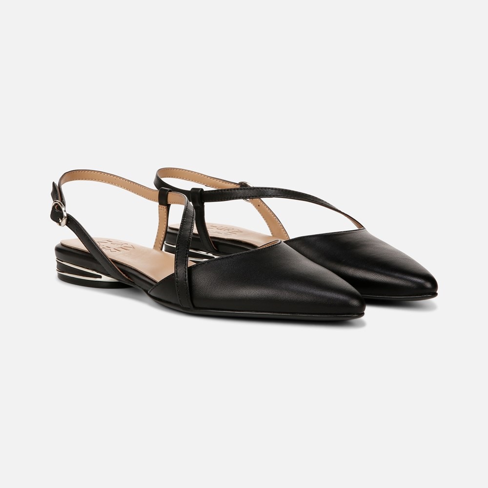 Naturalizer Hawaii Slingback Flat - Black Leather
