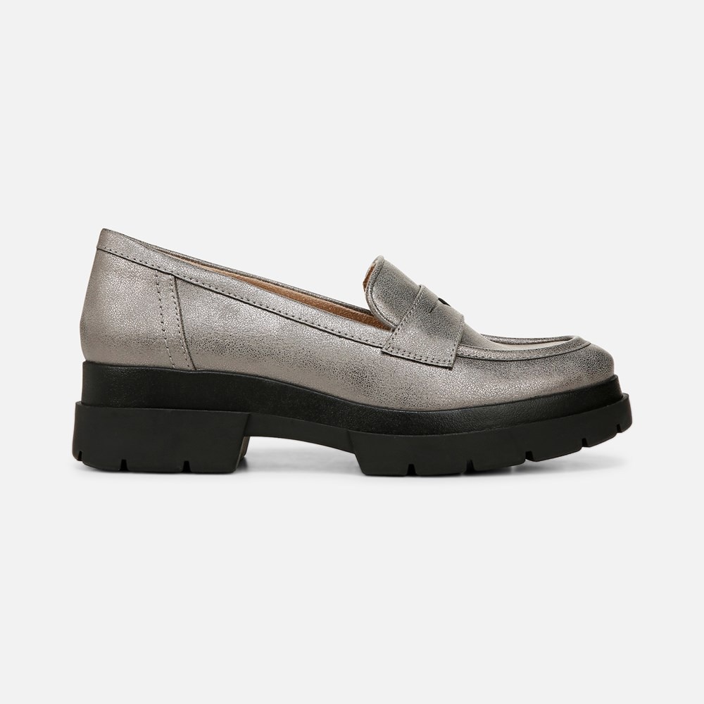 Naturalizer SOUL Ophelia Lug Sole Loafer - Pewter Faux Leather