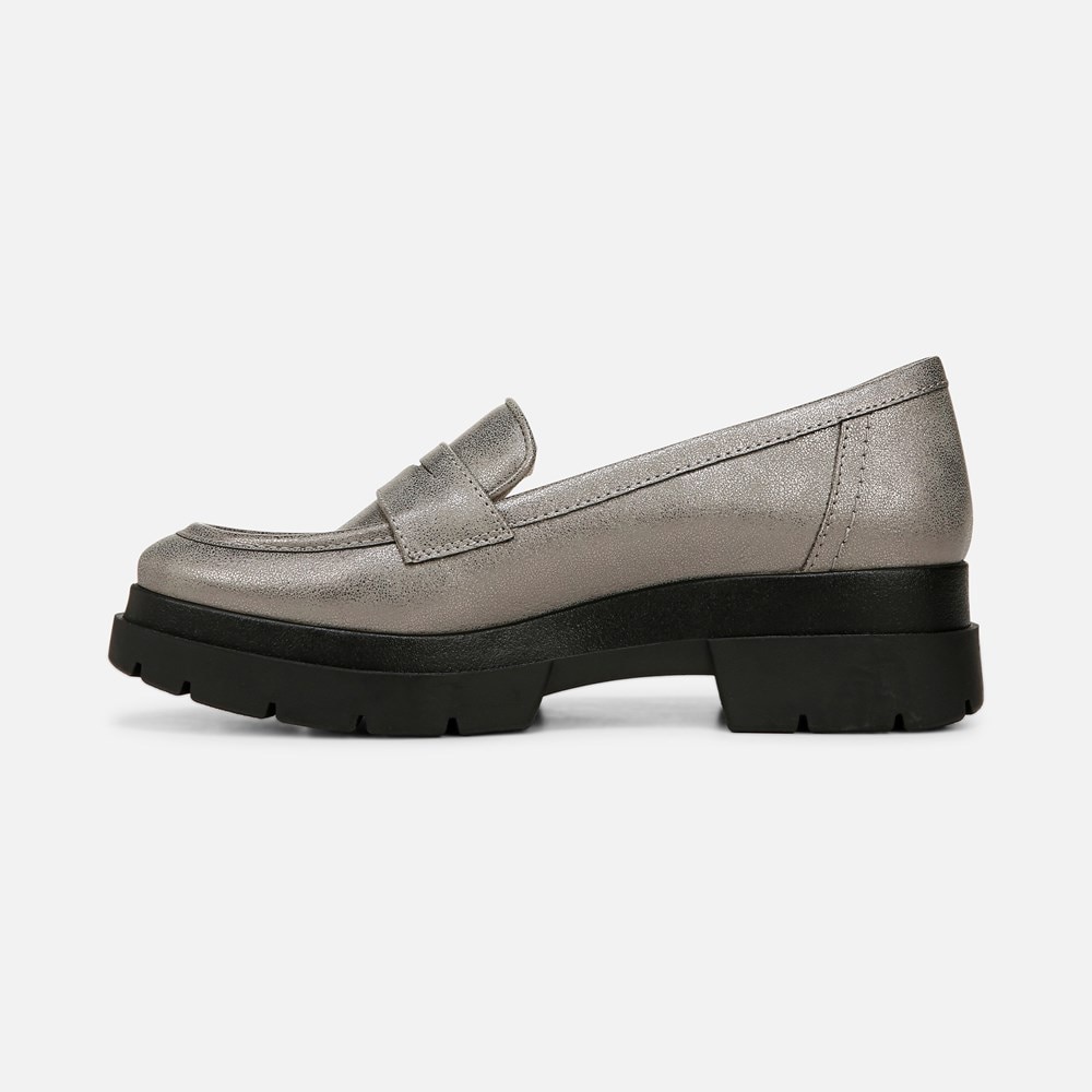 Naturalizer SOUL Ophelia Lug Sole Loafer - Pewter Faux Leather