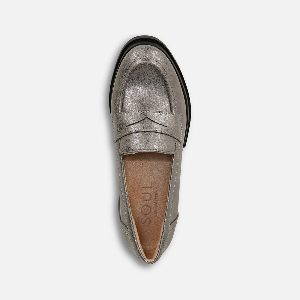 Naturalizer SOUL Ophelia Lug Sole Loafer - Pewter Faux Leather