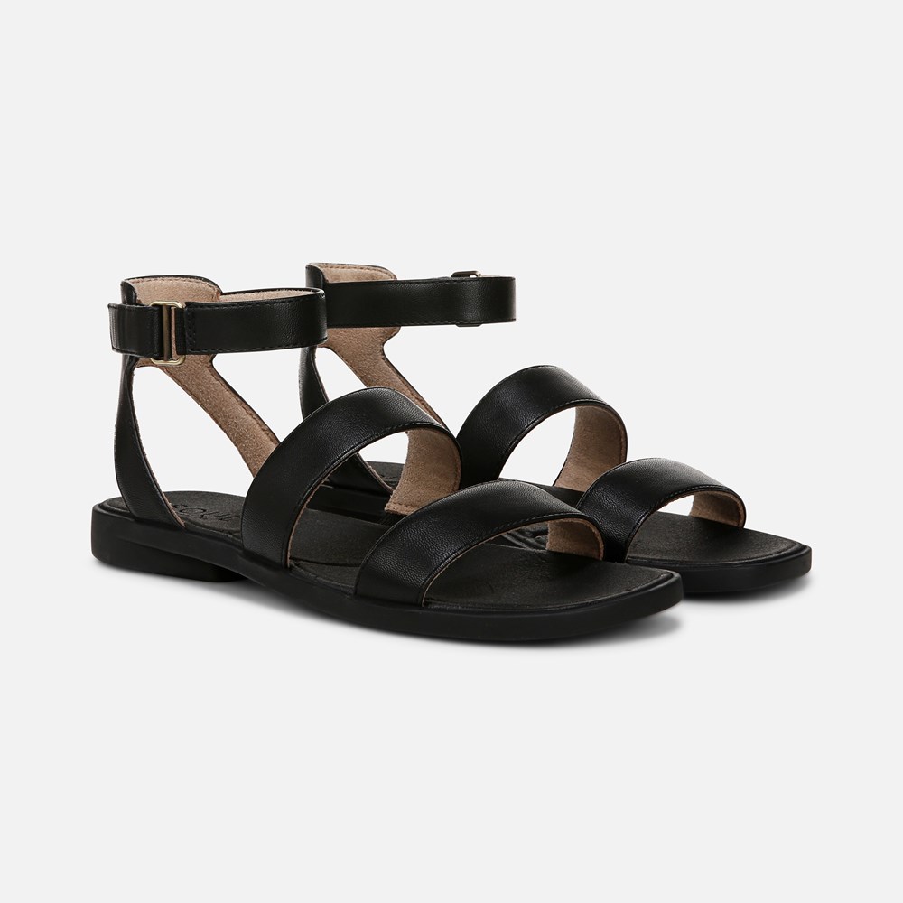 Naturalizer SOUL Fiesta Strappy Sandal - Black Faux Leather